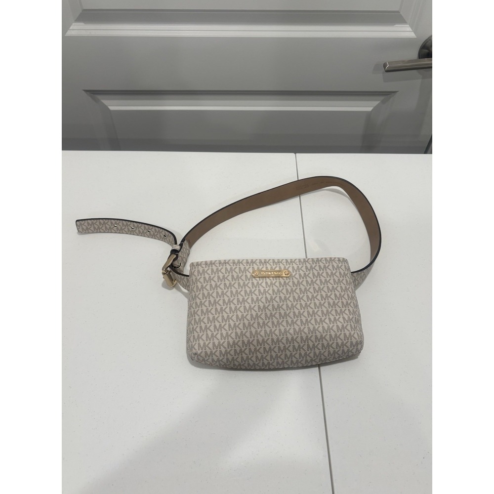 Michael Kors White Monogram Belt Bag Women S/M